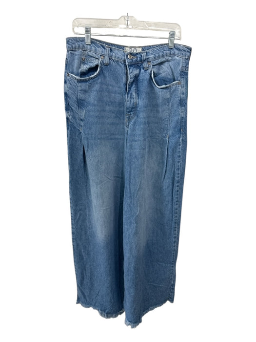 We The Free Size 30 Light Wash Cotton Denim Button Fly Raw Hem Baggy Jeans Light Wash / 30