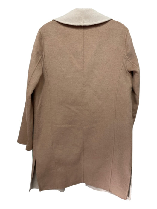 Banana Republic Size M Beige & Brown Wool Blend Collar Midi Open Front Coat Beige & Brown / M