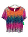 Eva Franco Size M Pink, Orange, multi Polyester Sequined Iridescent Top Pink, Orange, multi / M