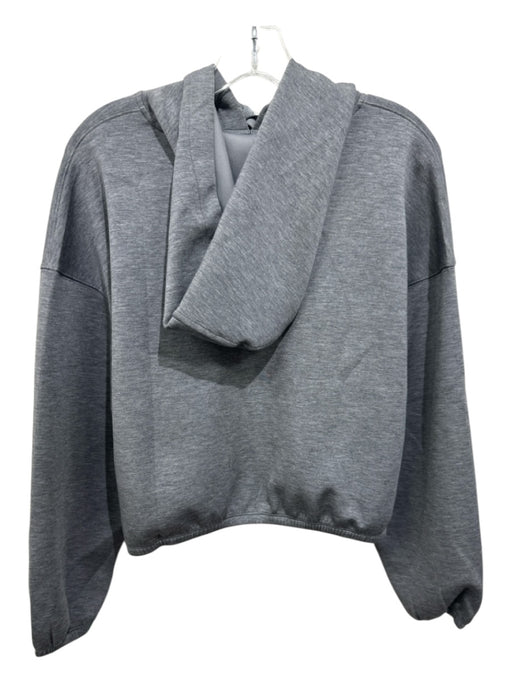 Spanx Size L Gray Modal & Polyester Long Sleeve Cropped Hoodie Sweater Gray / L