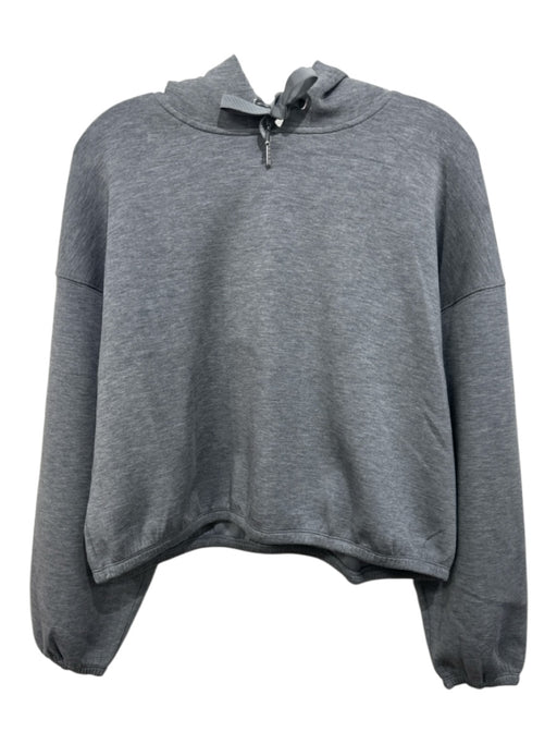 Spanx Size L Gray Modal & Polyester Long Sleeve Cropped Hoodie Sweater Gray / L