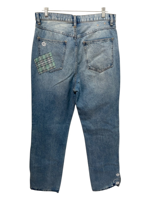 We The Free Size 30 Medium Wash & Multi Cotton Embroidered Pattern Block Jeans Medium Wash & Multi / 30