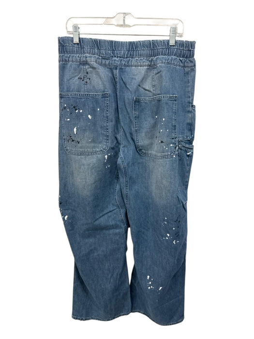 We The Free Size M Medium Wash Cotton Paint Splatter Drawstring Waist Jeans Medium Wash / M