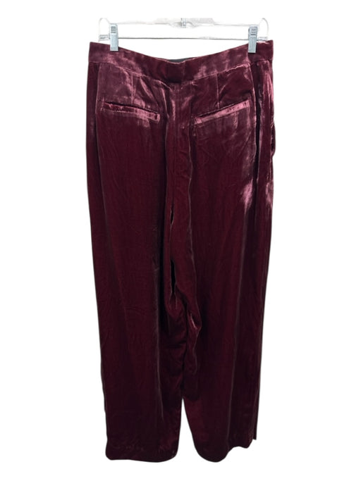 Banana Republic Size 10 Red Viscose Blend Velvet Mid Rise Zip & Button Pants Red / 10