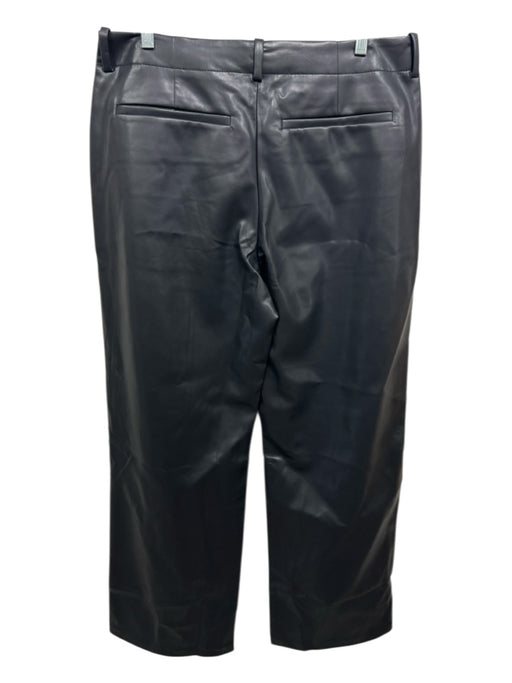Madewell Size 30 Black PU Leather Mid Rise Zip & Button Wide Leg Pants Black / 30