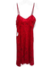 Allen Schwartz Size 8 Red Polyester Spaghetti Strap Floral Cutout Back Zip Dress Red / 8
