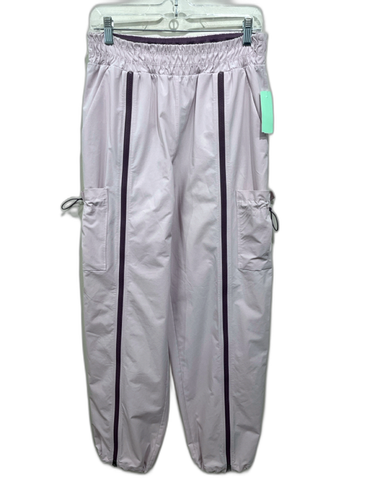 Athleta Size M Lavender Polyester Blend Drawstring Contrast Zipper Pant Set Lavender / M