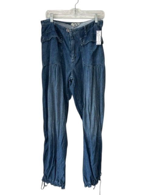 We The Free Size 30 Med Wash Cotton Denim Zip & Snaps Patch Pocket baggy Jeans Med Wash / 30