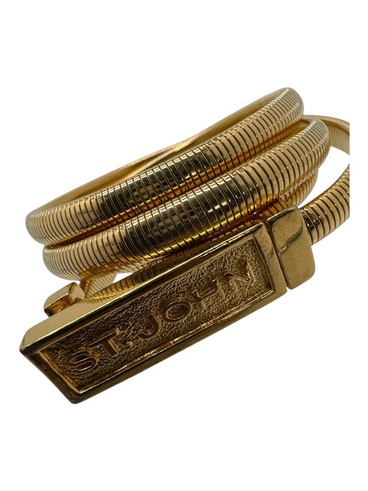 St. John Gold Tone Metal Stretch Text Hook & Eye Thin Belts Gold Tone / 28