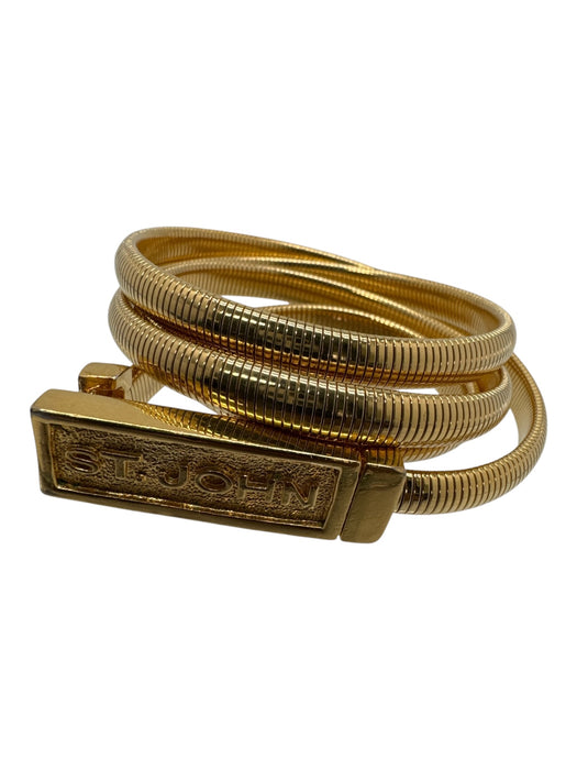 St. John Gold Tone Metal Stretch Text Hook & Eye Thin Belts Gold Tone / 28