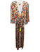 Lovers + Friends Size XS White & Multi Polyester Floral Long Flare Sleeve Romper White & Multi / XS