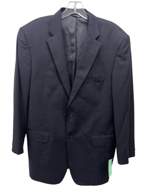 No Brand Black & Purple Wool Plaid 2 Button Men's Blazer Black & Purple / 40