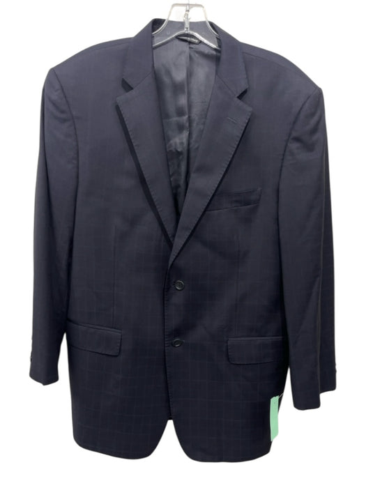 No Brand Black & Purple Wool Plaid 2 Button Men's Blazer Black & Purple / 40