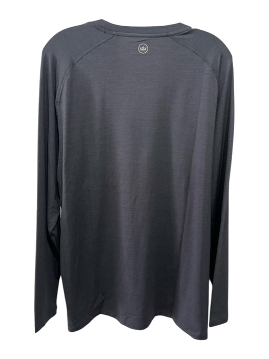 Peter Millar NWT Size L Dark Gray Synthetic Solid Athletic Long Sleeve Shirt Dark Gray / L