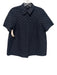 Lafayette 148 Size 0 Navy Blue Viscose Short Sleeve Puckered Top Navy Blue / 0