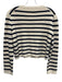 J. Crew Size S Cream & Navy Cotton Knit Horizontal Stripe Gold button Sweater Cream & Navy / S
