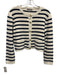 J. Crew Size S Cream & Navy Cotton Knit Horizontal Stripe Gold button Sweater Cream & Navy / S
