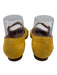 Ann Mashburn Shoe Size 37 Yellow Suede Round Toe Grosgrain Trim Mary Jane Flats Yellow / 37