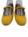 Ann Mashburn Shoe Size 37 Yellow Suede Round Toe Grosgrain Trim Mary Jane Flats Yellow / 37