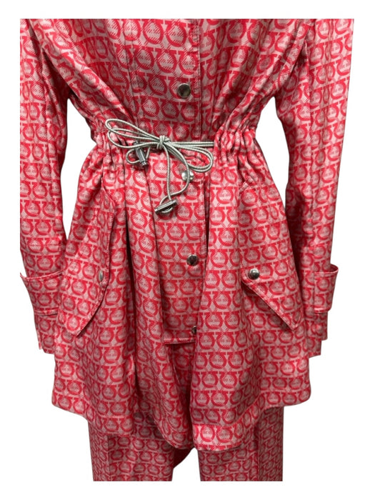 Salvatore Ferragamo Size Est S/M Pink & Red silver tone hardware Logo Jacket Pink & Red / Est S/M