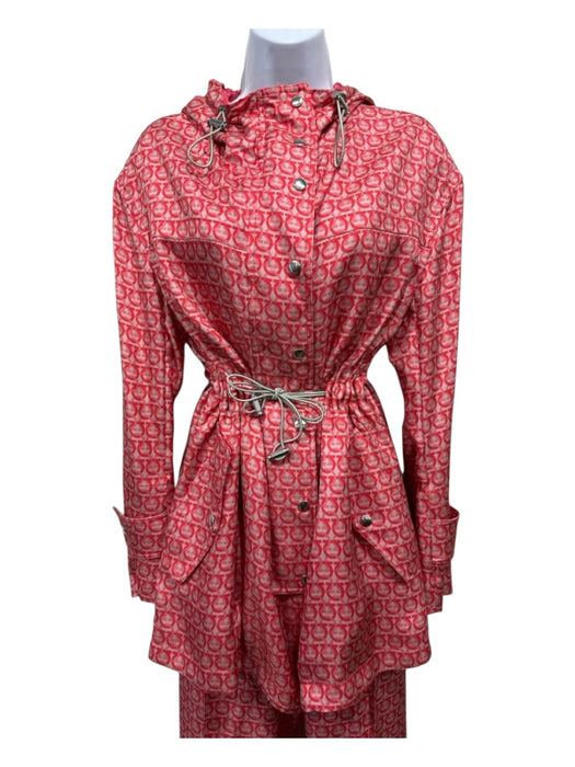 Salvatore Ferragamo Size Est S/M Pink & Red silver tone hardware Logo Jacket Pink & Red / Est S/M