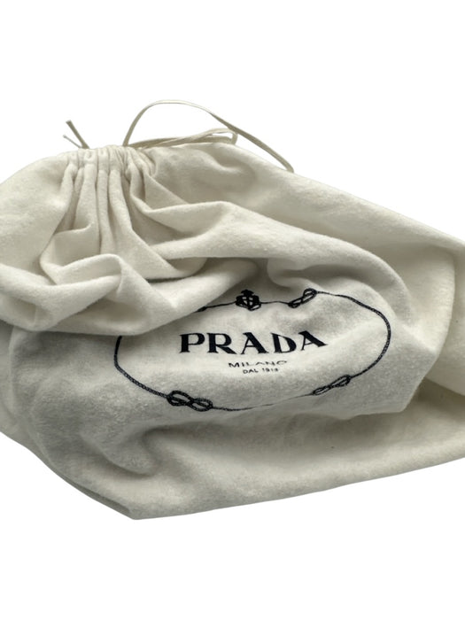 Prada Black Calf Leather Flap Triangle Logo Gaufre Crossbody Bag Black / Small
