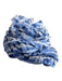 J. McLaughlin Blue & White Wool All Over Print Fringe Accent scarf Blue & White / Large