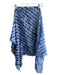 J. McLaughlin Blue & White Wool All Over Print Fringe Accent scarf Blue & White / Large