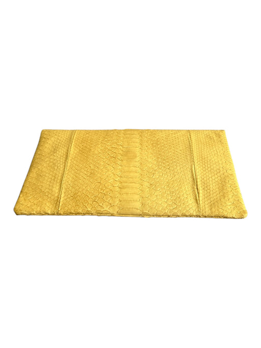 Alma Bags Yellow Gold Reptile Fold Over Clutch Envelope Bag Yellow Gold / Small