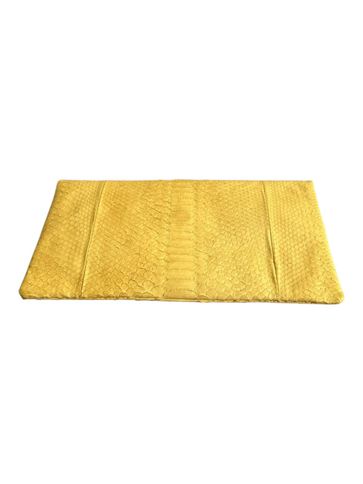 Alma Bags Yellow Gold Reptile Fold Over Clutch Envelope Bag Yellow Gold / Small