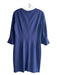 Donna Morgan Size 10 Blue Polyester Blend Crew Neck Ruffle Sleeve Detail Dress Blue / 10