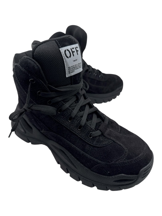 Off-White Shoe Size 44 NWT Black Suede High Top Lace Up Men's Boots Black / 44