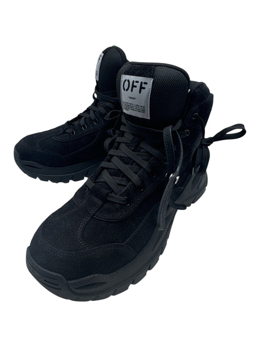 Off-White Shoe Size 44 NWT Black Suede High Top Lace Up Men's Boots Black / 44
