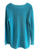 J Mclaughlin Size Medium Teal Blue Polyester Blend V Neck Long Sleeve Knit Top Teal Blue / Medium
