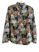 J Mclaughlin Size XS Black & Multi No Fabric Tag Collared Button Up Elephant Top Black & Multi / XS