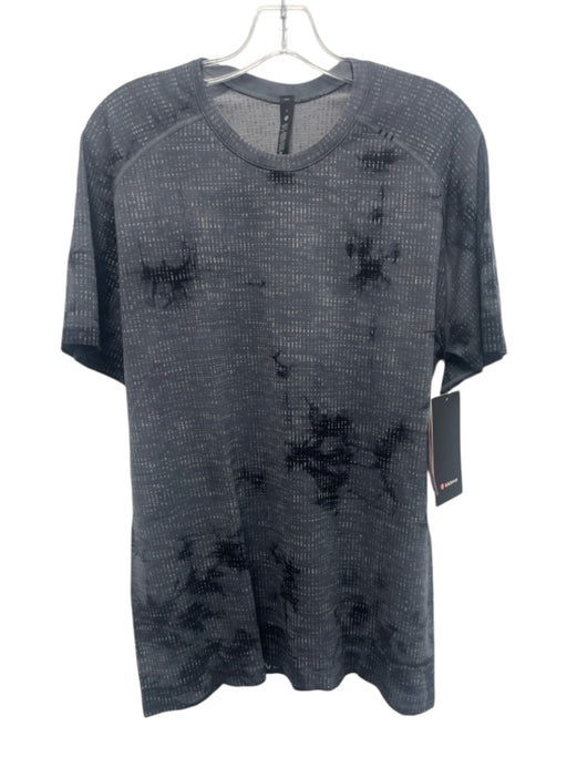 Lululemon NWT Size L Gray & Black Synthetic Washed Athletic T Shirt Short Sleeve Gray & Black / L