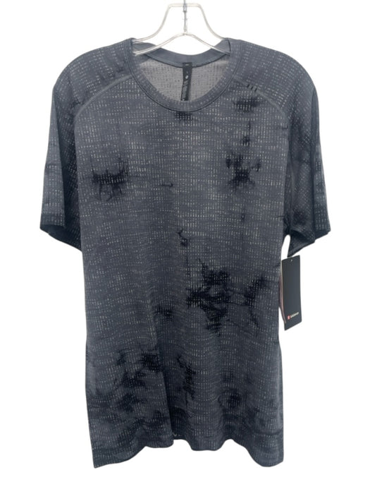 Lululemon NWT Size L Gray & Black Synthetic Washed Athletic T Shirt Short Sleeve Gray & Black / L