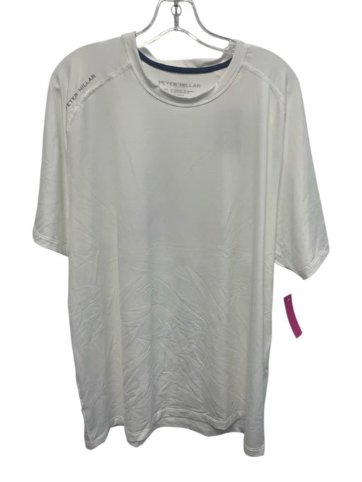 Peter Millar NWT Size XL White Synthetic Solid Athletic T Shirt Short Sleeve White / XL