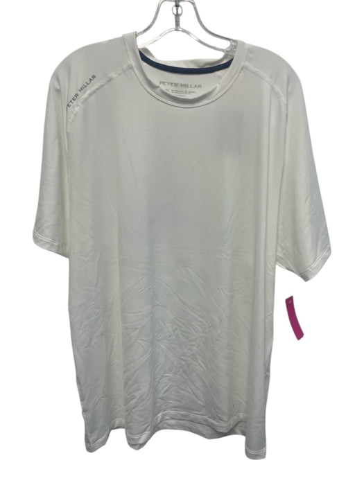 Peter Millar NWT Size XL White Synthetic Solid Athletic T Shirt Short Sleeve White / XL