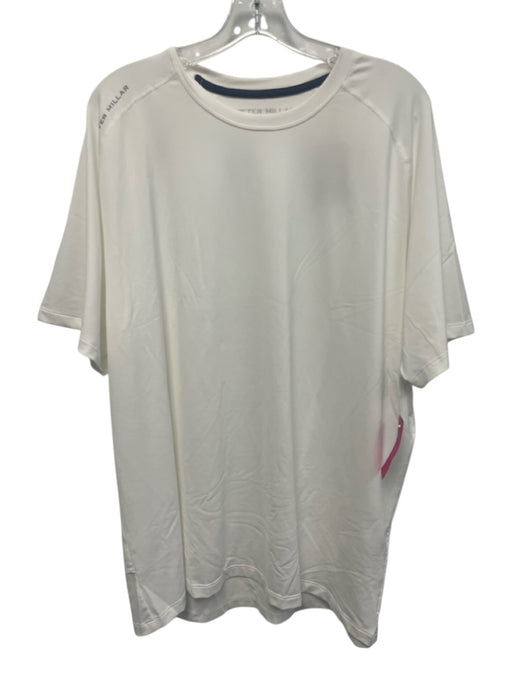Peter Millar NWT Size XL White Synthetic Solid Athletic T Shirt Short Sleeve White / XL