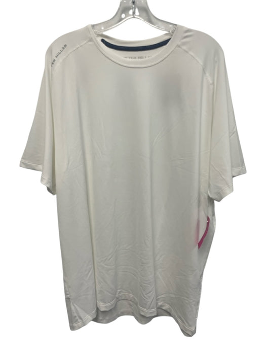 Peter Millar NWT Size XL White Synthetic Solid Athletic T Shirt Short Sleeve White / XL