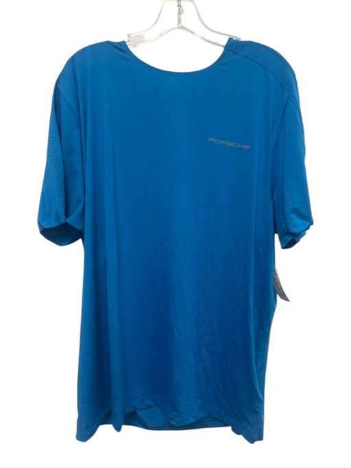 Porsche NWT Size XL Blue Synthetic Solid Athletic T Shirt Men's Short Sleeve Blue / XL
