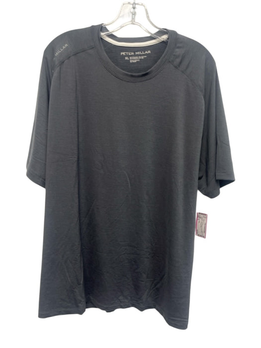 Peter Millar NWT Size XL Gray Synthetic Solid Athletic T Shirt Short Sleeve Gray / XL
