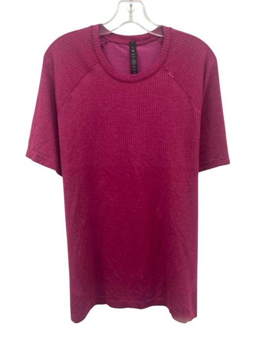 Lululemon Size XL Magenta Synthetic Heathered Athletic T Shirt Short Sleeve Magenta / XL
