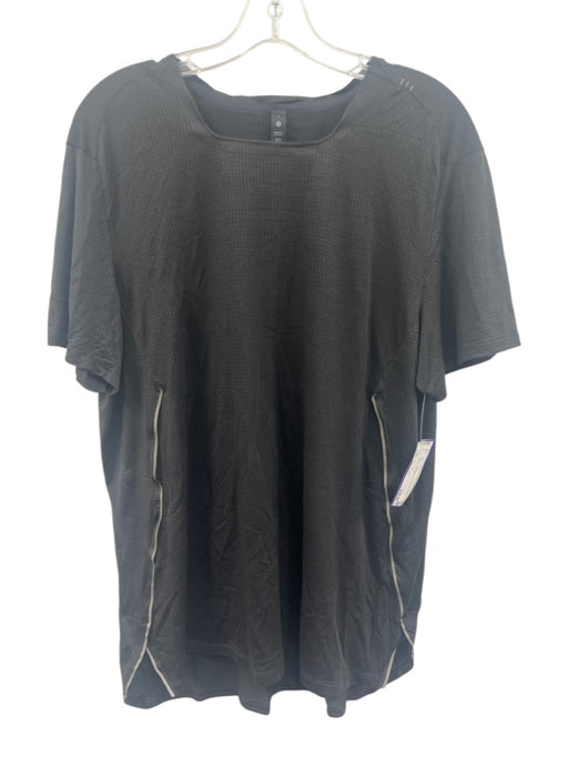 Lululemon Size L Black Synthetic Grid Athletic T Shirt Men's Short Sleeve Black / L