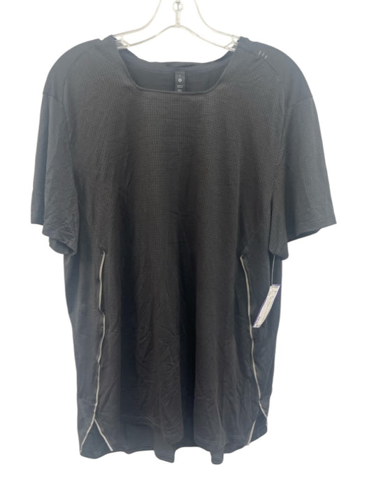 Lululemon Size L Black Synthetic Grid Athletic T Shirt Men's Short Sleeve Black / L