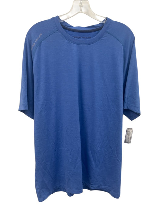 Peter Millar Size XL Blue Synthetic Solid Athletic T Shirt Men's Short Sleeve Blue / XL
