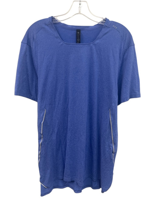 Lululemon Size L Blue Synthetic Grid T shirt Athleisure Men's Short Sleeve Blue / L