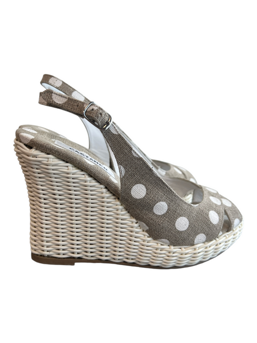 Castaner Shoe Size 38 White & Beige Manmade Material Polka Dots Slingback Shoes White & Beige / 38