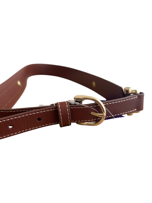 J. McLaughlin Brown Leather Gold hardware Buckle Belts Brown / M